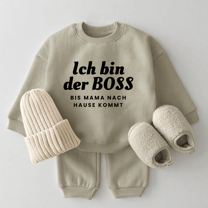 Ich bin der BOSS, bis Mama nach Hause kommt - Märchen Mode aus Bio - Baumwolle personalisierte geschenke Babyset & Bodys mit spruch & Geschenkideen für Neugeborene & 0–24 Monate & und perfekt als Geschenk zur Geburt