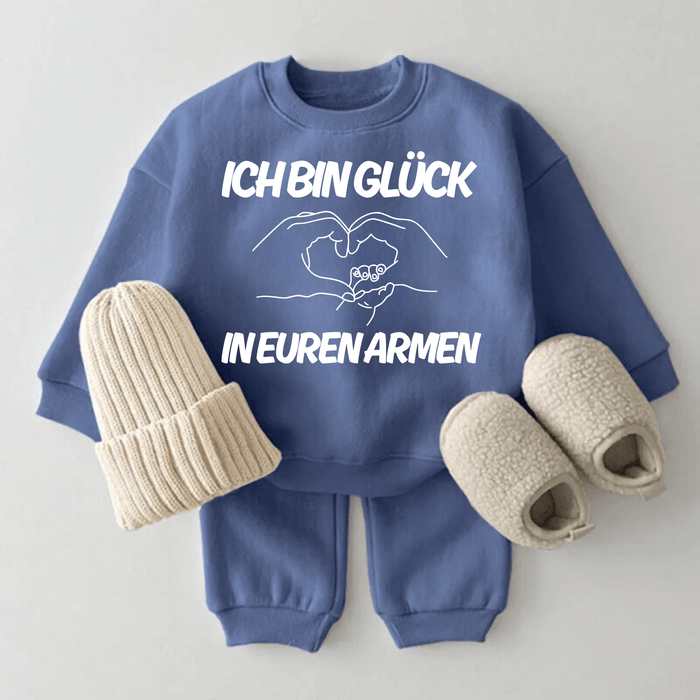 Ich bin Glück in euren Armen - Märchen Mode aus Bio - Baumwolle personalisierte geschenke Babyset & Bodys mit spruch & Geschenkideen für Neugeborene & 0–24 Monate & und perfekt als Geschenk zur Geburt