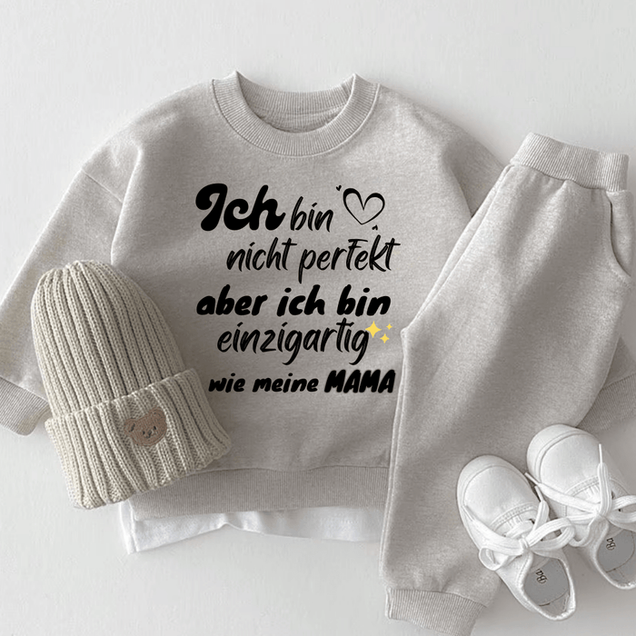 Ich bin nicht perfekt aber ich bin einzigartig wie meine MAMA - Märchen Mode aus Bio - Baumwolle personalisierte geschenke Babyset & Bodys mit spruch & Geschenkideen für Neugeborene & 0–24 Monate & und perfekt als Geschenk zur Geburt