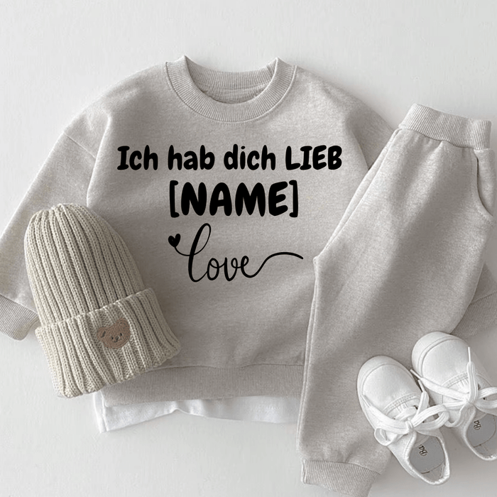 Ich hab dich LIEB [NAME] - Märchen Mode aus Bio - Baumwolle personalisierte geschenke Babyset & Bodys mit spruch & Geschenkideen für Neugeborene & 0–24 Monate & und perfekt als Geschenk zur Geburt