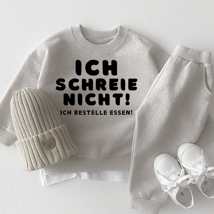 Ich schreie nicht! Ich bestelle Essen! - Märchen Mode aus Bio - Baumwolle personalisierte geschenke Babyset & Bodys mit spruch & Geschenkideen für Neugeborene & 0–24 Monate & und perfekt als Geschenk zur Geburt