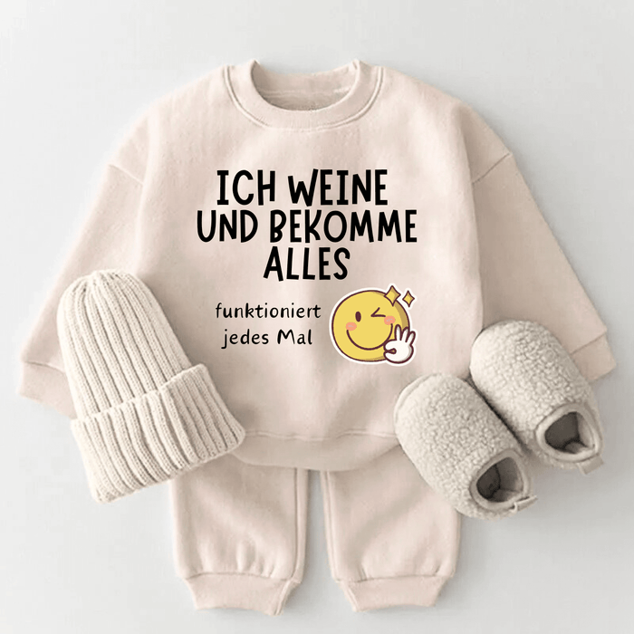 ich weine und bekomme Alles - Märchen Mode aus Bio - Baumwolle personalisierte geschenke Babyset & Bodys mit spruch & Geschenkideen für Neugeborene & 0–24 Monate & und perfekt als Geschenk zur Geburt