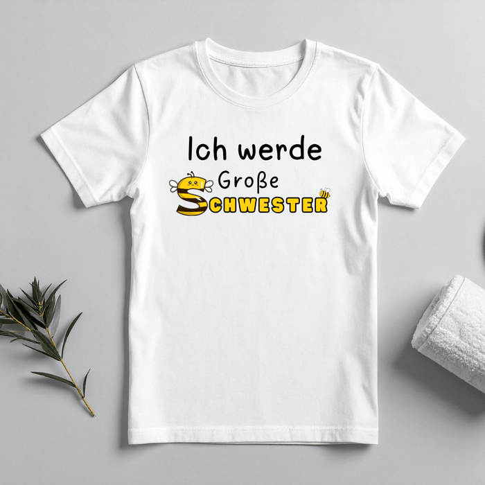 Ich werde große Schwester – Schwangerschaftsverkündung - Märchen Mode aus Bio - Baumwolle personalisierte geschenke Babyset & Bodys mit spruch & Geschenkideen für Neugeborene & 0–24 Monate & und perfekt als Geschenk zur Geburt