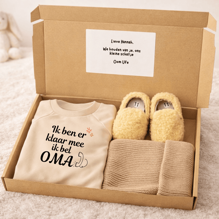 Ik bel Oma - Cadeauverpakking - Märchen Mode aus Bio - Baumwolle personalisierte geschenke Babyset & Bodys mit spruch & Geschenkideen für Neugeborene & 0–24 Monate & und perfekt als Geschenk zur Geburt