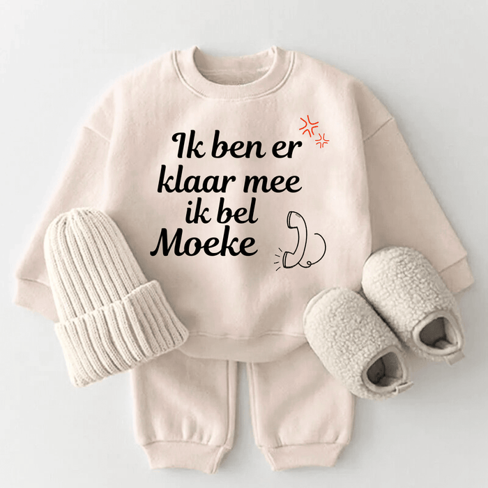 Ik ben er ik bel Moeke(gepersonaliseerd) klaar mee - Märchen Mode aus Bio - Baumwolle personalisierte geschenke Babyset & Bodys mit spruch & Geschenkideen für Neugeborene & 0–24 Monate & und perfekt als Geschenk zur Geburt