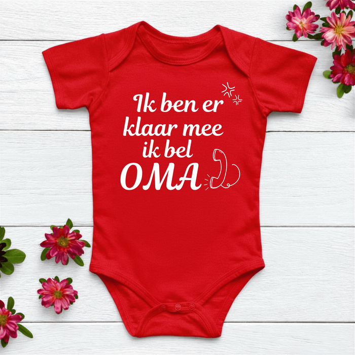 Ik ben er klaar mee ik bel OMA Body Rood - Märchen Mode aus Bio - Baumwolle personalisierte geschenke Babyset & Bodys mit spruch & Geschenkideen für Neugeborene & 0–24 Monate & und perfekt als Geschenk zur Geburt