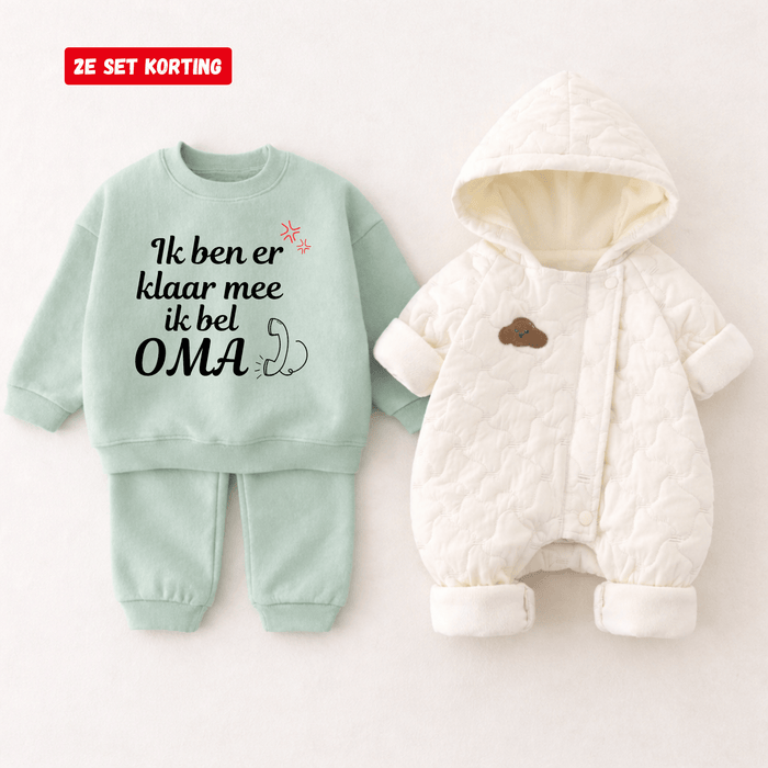 Ik ben er klaar mee ik bel OMA & Winterse knuffelromper - Märchen Mode aus Bio - Baumwolle personalisierte geschenke Babyset & Bodys mit spruch & Geschenkideen für Neugeborene & 0–24 Monate & und perfekt als Geschenk zur Geburt
