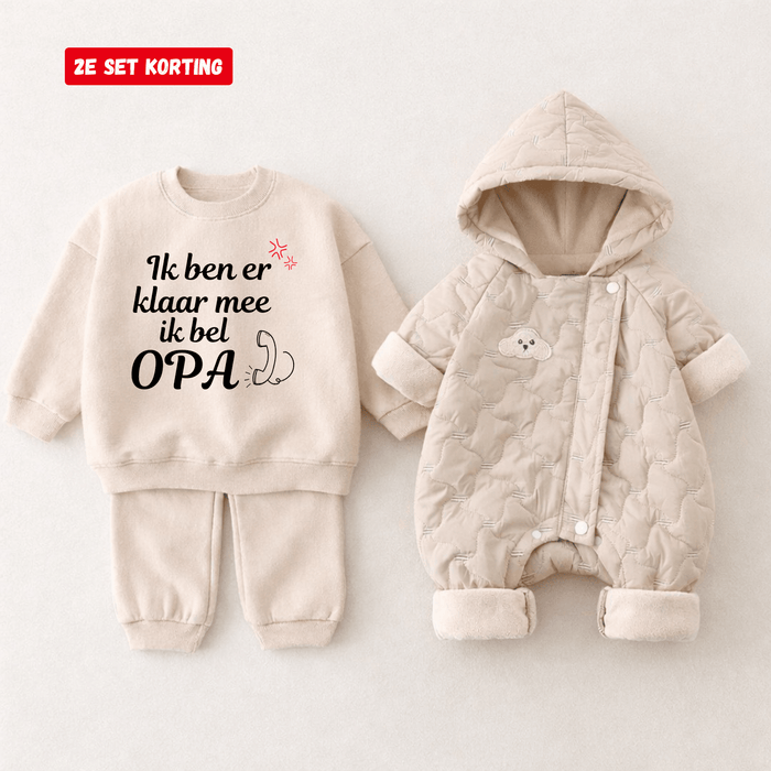 Ik ben er klaar mee ik bel OPA & Winterse knuffelromper - Märchen Mode aus Bio - Baumwolle personalisierte geschenke Babyset & Bodys mit spruch & Geschenkideen für Neugeborene & 0–24 Monate & und perfekt als Geschenk zur Geburt