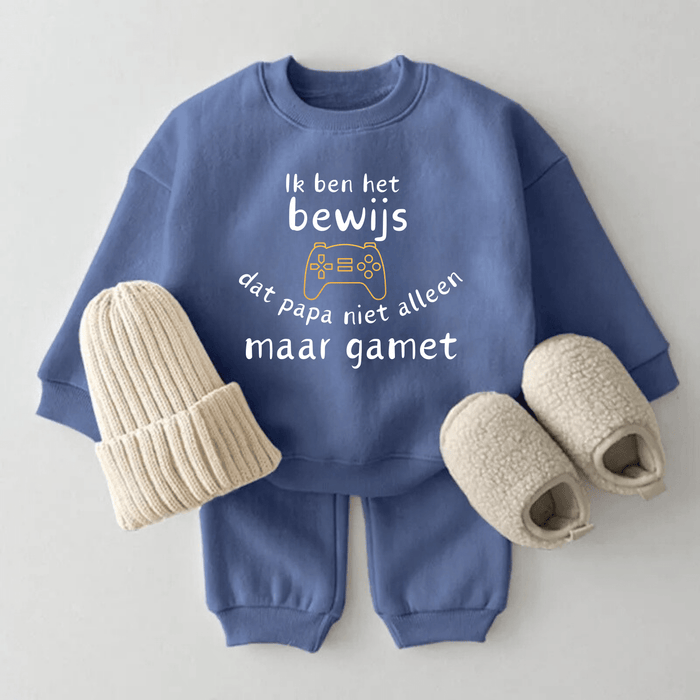 Ik ben het bewijs dat papa niet alleen maar gamet - Märchen Mode aus Bio - Baumwolle personalisierte geschenke Babyset & Bodys mit spruch & Geschenkideen für Neugeborene & 0–24 Monate & und perfekt als Geschenk zur Geburt