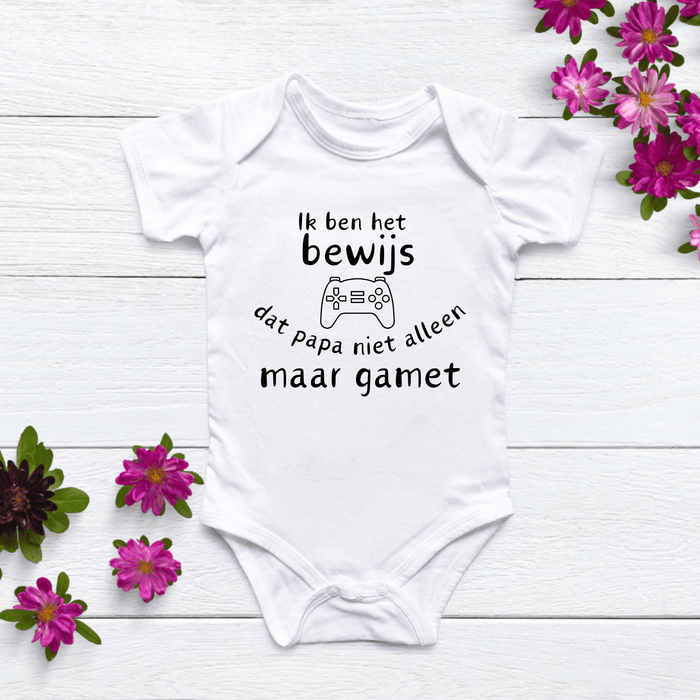 Ik ben het bewijs dat papa niet alleen maar gamet Body - Märchen Mode aus Bio - Baumwolle personalisierte geschenke Babyset & Bodys mit spruch & Geschenkideen für Neugeborene & 0–24 Monate & und perfekt als Geschenk zur Geburt