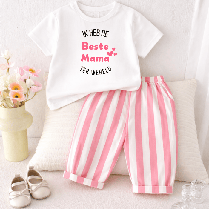 Ik heb de Beste Mama ter wereld - Sommer set - Märchen Mode aus Bio - Baumwolle personalisierte geschenke Babyset & Bodys mit spruch & Geschenkideen für Neugeborene & 0–24 Monate & und perfekt als Geschenk zur Geburt