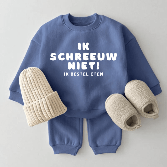 Ik schreeuw niet! Ik bestel eten! - Märchen Mode aus Bio - Baumwolle personalisierte geschenke Babyset & Bodys mit spruch & Geschenkideen für Neugeborene & 0–24 Monate & und perfekt als Geschenk zur Geburt