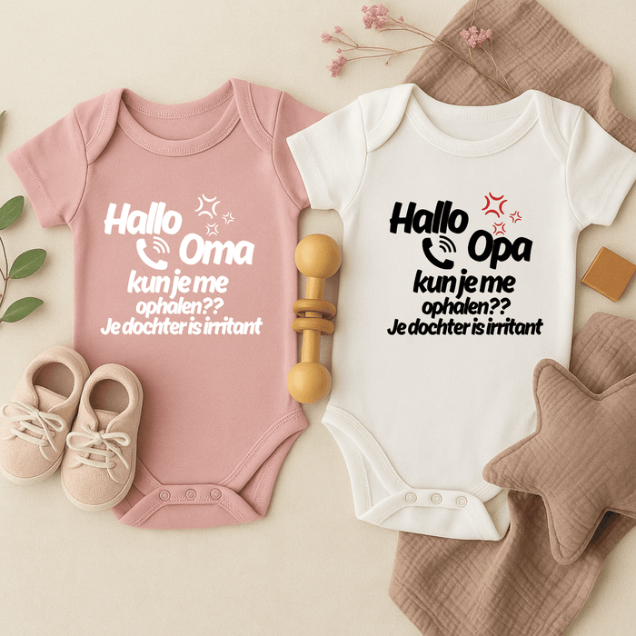 Je dochter is irritant Body 2er Set - Märchen Mode aus Bio - Baumwolle personalisierte geschenke Babyset & Bodys mit spruch & Geschenkideen für Neugeborene & 0–24 Monate & und perfekt als Geschenk zur Geburt