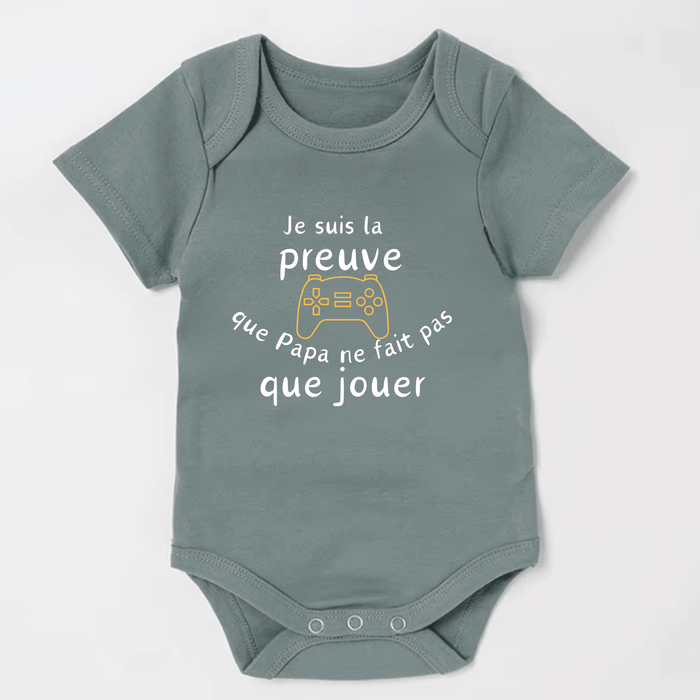 Je suis la preuve que Papa ne fait pas que jouer body - Märchen Mode aus Bio-Baumwolle personalisierte geschenke Babyset & Bodys mit spruch & Geschenkideen für Neugeborene & 0–24 Monate & und perfekt als Geschenk zur Geburt