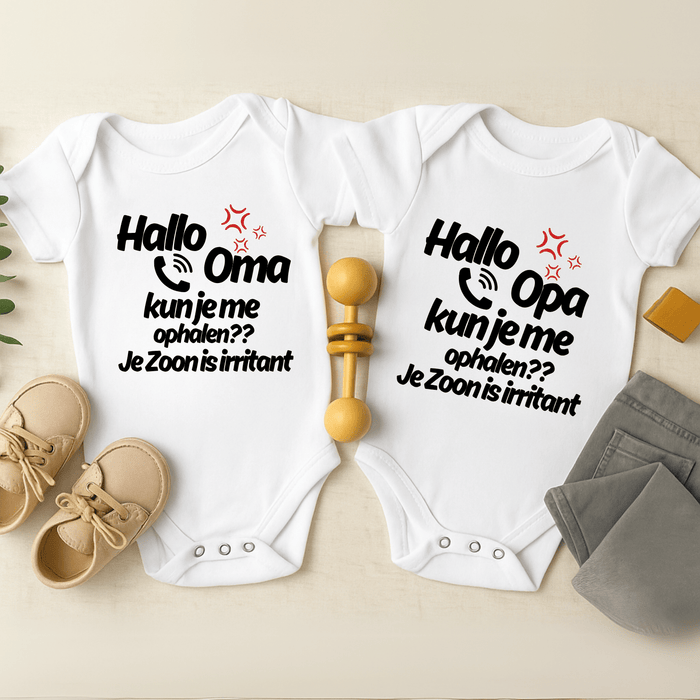 Je Zoon is irritant Body 2er Set - Märchen Mode aus Bio - Baumwolle personalisierte geschenke Babyset & Bodys mit spruch & Geschenkideen für Neugeborene & 0–24 Monate & und perfekt als Geschenk zur Geburt