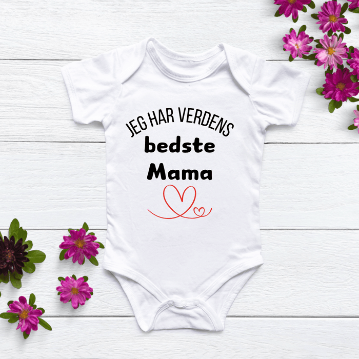 Jeg har verdens bedste Mama - Märchen Mode aus Bio - Baumwolle personalisierte geschenke Babyset & Bodys mit spruch & Geschenkideen für Neugeborene & 0–24 Monate & und perfekt als Geschenk zur Geburt