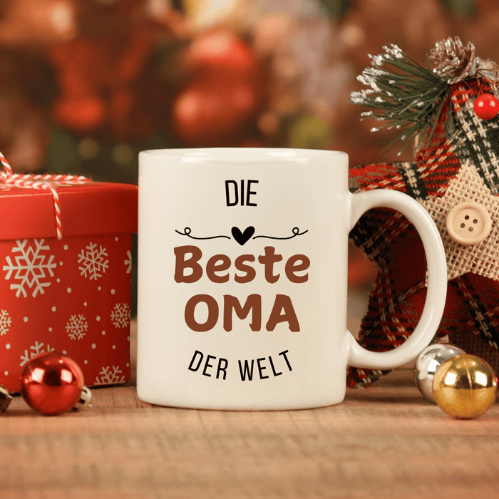 Keramik Tasse Beste Oma - Märchen Mode aus Bio - Baumwolle personalisierte geschenke Babyset & Bodys mit spruch & Geschenkideen für Neugeborene & 0–24 Monate & und perfekt als Geschenk zur Geburt