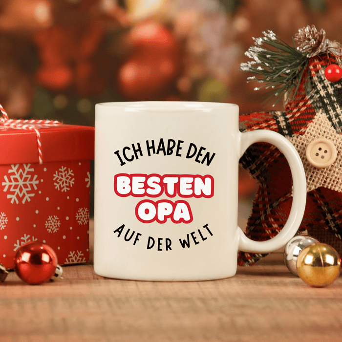 Keramik Tasse Besten Opa - Märchen Mode aus Bio - Baumwolle personalisierte geschenke Babyset & Bodys mit spruch & Geschenkideen für Neugeborene & 0–24 Monate & und perfekt als Geschenk zur Geburt
