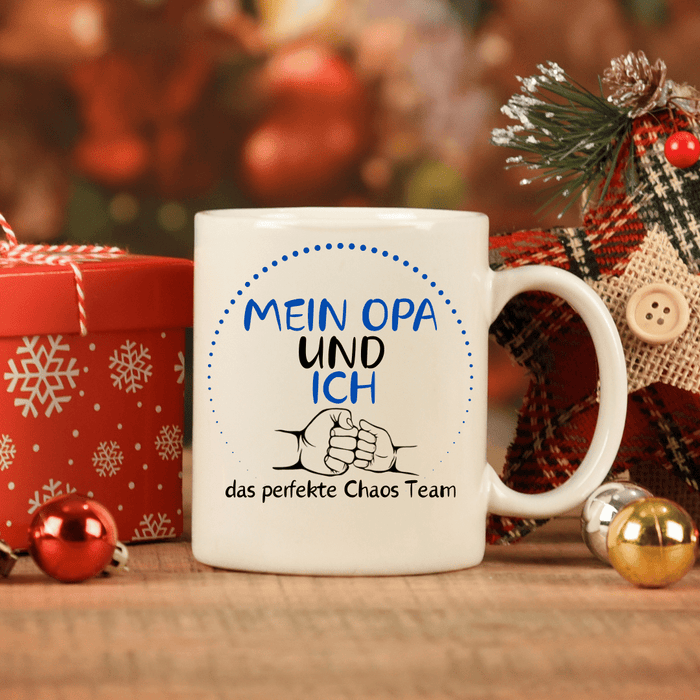 Keramik Tasse Opa & Ich - Märchen Mode aus Bio - Baumwolle personalisierte geschenke Babyset & Bodys mit spruch & Geschenkideen für Neugeborene & 0–24 Monate & und perfekt als Geschenk zur Geburt