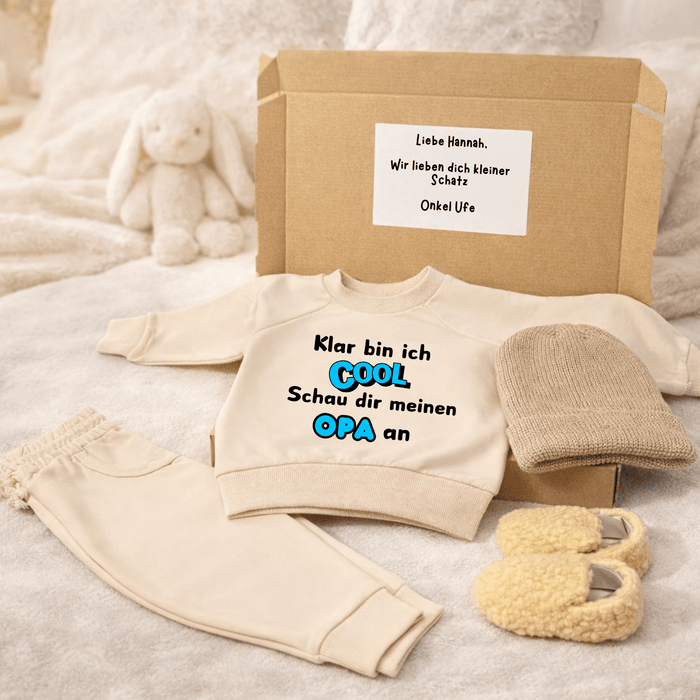 Klar bin ich Cool Schau dir meinen OPA an - Märchen Mode aus Bio - Baumwolle personalisierte geschenke Babyset & Bodys mit spruch & Geschenkideen für Neugeborene & 0–24 Monate & und perfekt als Geschenk zur Geburt