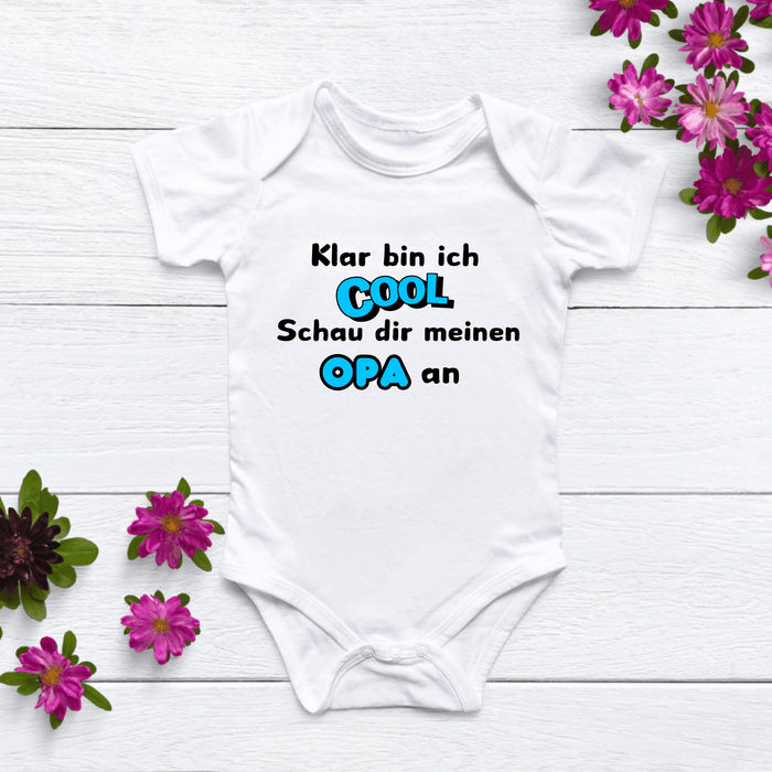 Klar bin ich cool Schau dir meinen OPA an - Märchen Mode aus Bio - Baumwolle personalisierte geschenke Babyset & Bodys mit spruch & Geschenkideen für Neugeborene & 0–24 Monate & und perfekt als Geschenk zur Geburt