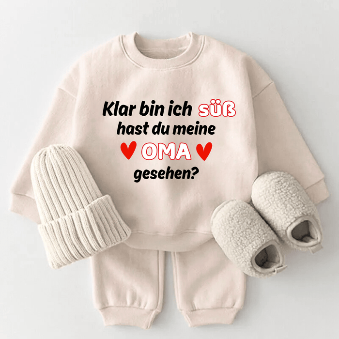 Klar bin ich süß hast du meine OMA gesehen? - Märchen Mode aus Bio - Baumwolle personalisierte geschenke Babyset & Bodys mit spruch & Geschenkideen für Neugeborene & 0–24 Monate & und perfekt als Geschenk zur Geburt