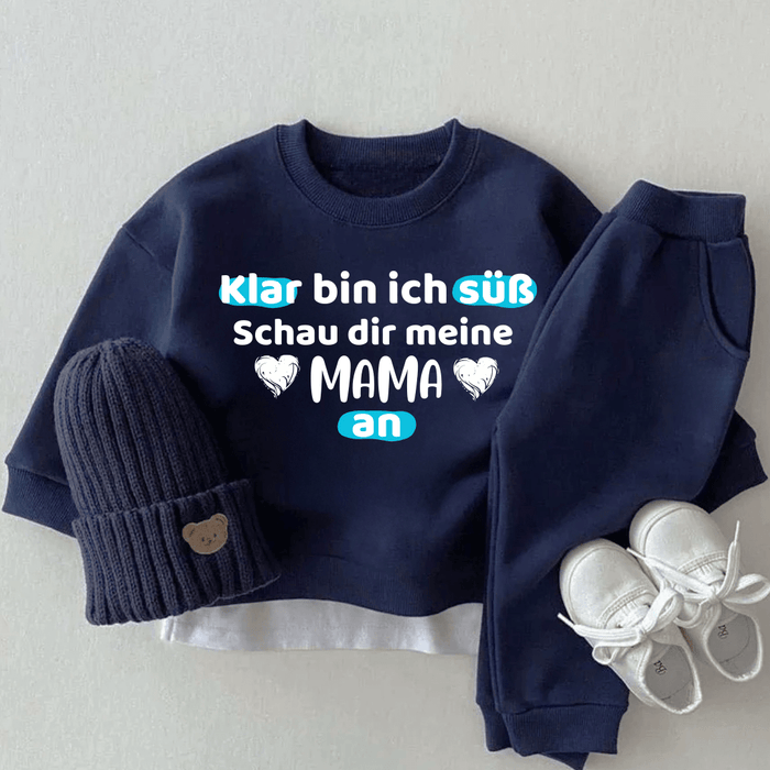 Klar bin ich süß Schau dir meine MAMA an - Märchen Mode aus Bio - Baumwolle personalisierte geschenke Babyset & Bodys mit spruch & Geschenkideen für Neugeborene & 0–24 Monate & und perfekt als Geschenk zur Geburt