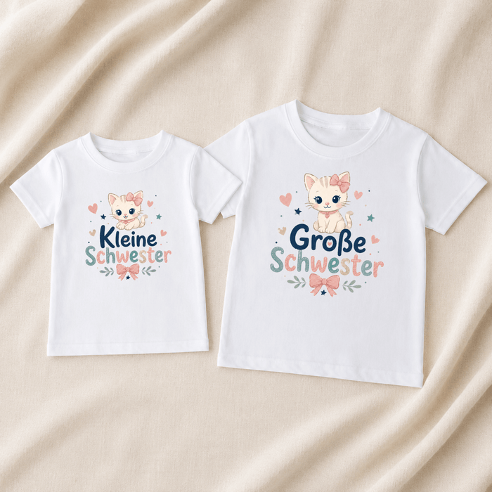 Kleine & Große Schwester Tshirt Matching Set - Märchen Mode aus Bio-Baumwolle personalisierte geschenke Babyset & Bodys mit spruch & Geschenkideen für Neugeborene & 0–24 Monate & und perfekt als Geschenk zur Geburt