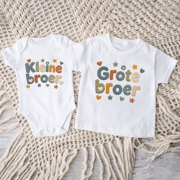 Kleine & Grote broer Matching Sets - Märchen Mode aus Bio - Baumwolle personalisierte geschenke Babyset & Bodys mit spruch & Geschenkideen für Neugeborene & 0–24 Monate & und perfekt als Geschenk zur Geburt