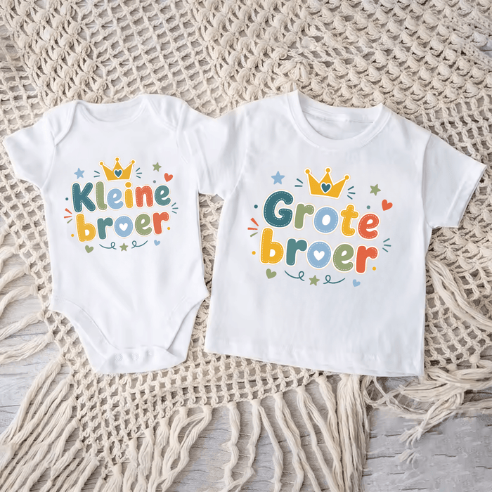 Kleine & Grote broer Matching Sets New - Märchen Mode aus Bio - Baumwolle personalisierte geschenke Babyset & Bodys mit spruch & Geschenkideen für Neugeborene & 0–24 Monate & und perfekt als Geschenk zur Geburt