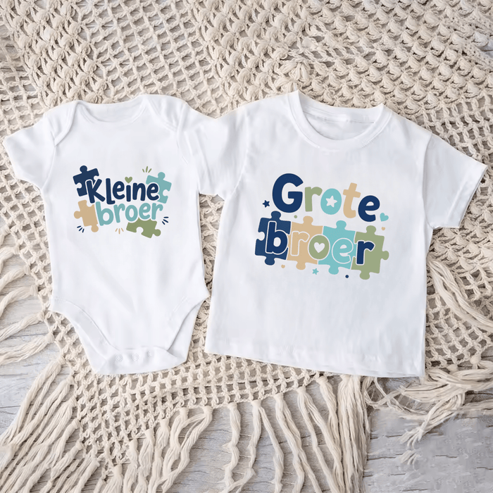 Kleine & Grote broer Matching Sets New - Märchen Mode aus Bio - Baumwolle personalisierte geschenke Babyset & Bodys mit spruch & Geschenkideen für Neugeborene & 0–24 Monate & und perfekt als Geschenk zur Geburt