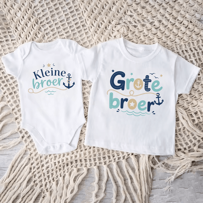 Kleine & Grote broer Matching Sets New - Märchen Mode aus Bio - Baumwolle personalisierte geschenke Babyset & Bodys mit spruch & Geschenkideen für Neugeborene & 0–24 Monate & und perfekt als Geschenk zur Geburt