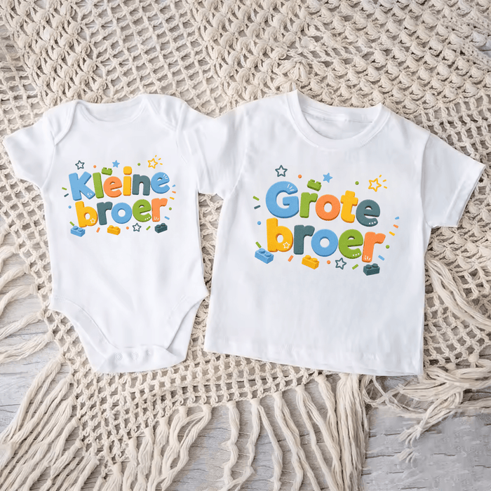 Kleine & Grote broer Matching Sets New I - Märchen Mode aus Bio - Baumwolle personalisierte geschenke Babyset & Bodys mit spruch & Geschenkideen für Neugeborene & 0–24 Monate & und perfekt als Geschenk zur Geburt