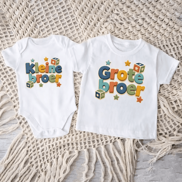 Kleine & Grote broer Matching Sets New II - Märchen Mode aus Bio - Baumwolle personalisierte geschenke Babyset & Bodys mit spruch & Geschenkideen für Neugeborene & 0–24 Monate & und perfekt als Geschenk zur Geburt