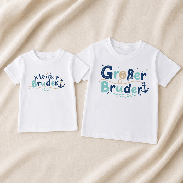Kleiner & Großer Bruder Tshirt Matching Set - Märchen Mode aus Bio-Baumwolle personalisierte geschenke Babyset & Bodys mit spruch & Geschenkideen für Neugeborene & 0–24 Monate & und perfekt als Geschenk zur Geburt