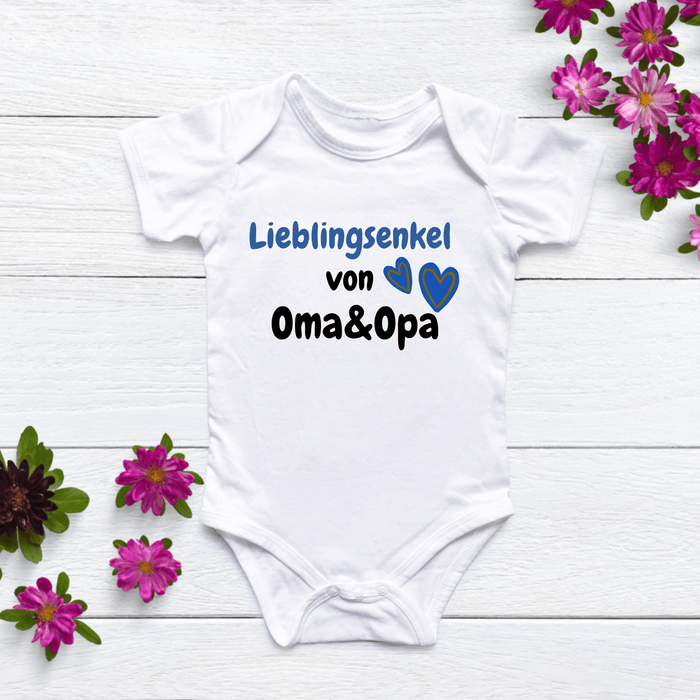 Lieblingsenkel von Oma&Opa body - Märchen Mode aus Bio - Baumwolle personalisierte geschenke Babyset & Bodys mit spruch & Geschenkideen für Neugeborene & 0–24 Monate & und perfekt als Geschenk zur Geburt