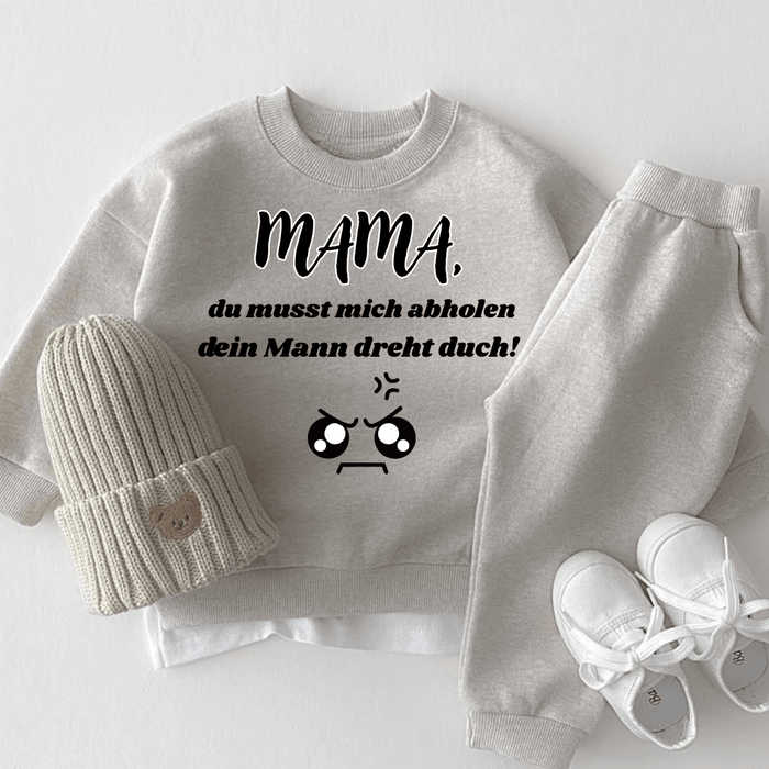 MAMA, du musst mich abholen, deiner Mann dreht durch ! - Märchen Mode aus Bio - Baumwolle personalisierte geschenke Babyset & Bodys mit spruch & Geschenkideen für Neugeborene & 0–24 Monate & und perfekt als Geschenk zur Geburt
