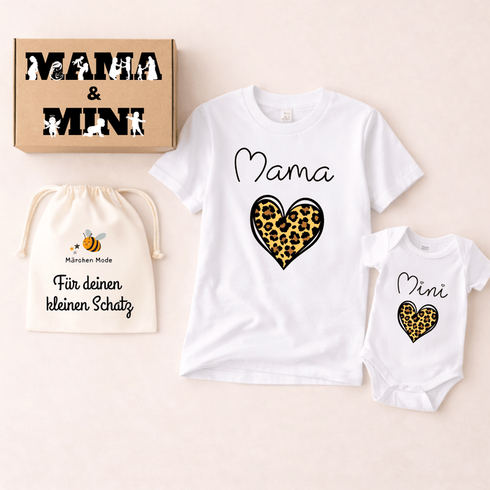Mama & Mini - Geschenkbox - Märchen Mode aus Bio - Baumwolle personalisierte geschenke Babyset & Bodys mit spruch & Geschenkideen für Neugeborene & 0–24 Monate & und perfekt als Geschenk zur Geburt