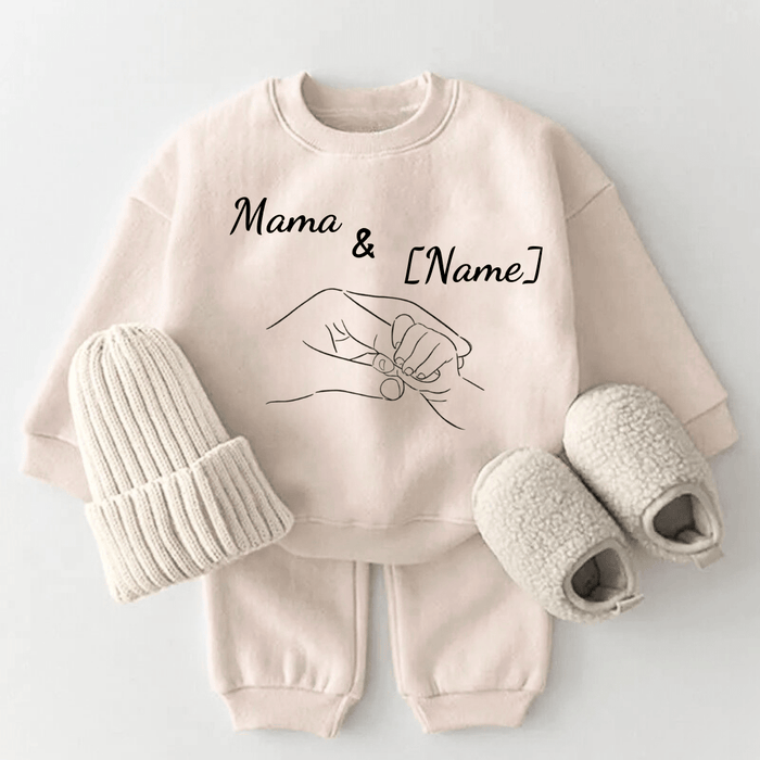 Mama & [Name] Hand - Märchen Mode aus Bio - Baumwolle personalisierte geschenke Babyset & Bodys mit spruch & Geschenkideen für Neugeborene & 0–24 Monate & und perfekt als Geschenk zur Geburt