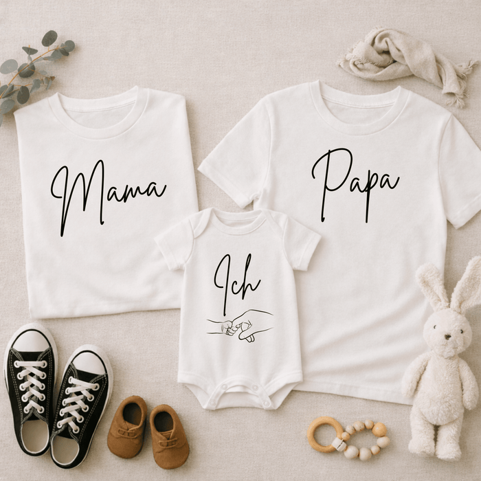 Mama, Papa, Ich - Märchen Mode aus Bio - Baumwolle personalisierte geschenke Babyset & Bodys mit spruch & Geschenkideen für Neugeborene & 0–24 Monate & und perfekt als Geschenk zur Geburt