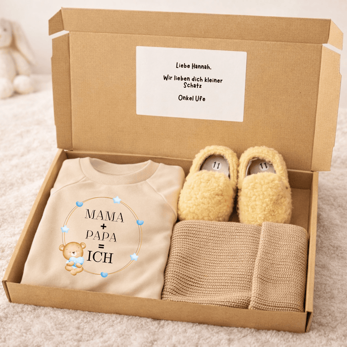 MAMA + PAPA = ICH - Märchen Mode aus Bio - Baumwolle personalisierte geschenke Babyset & Bodys mit spruch & Geschenkideen für Neugeborene & 0–24 Monate & und perfekt als Geschenk zur Geburt
