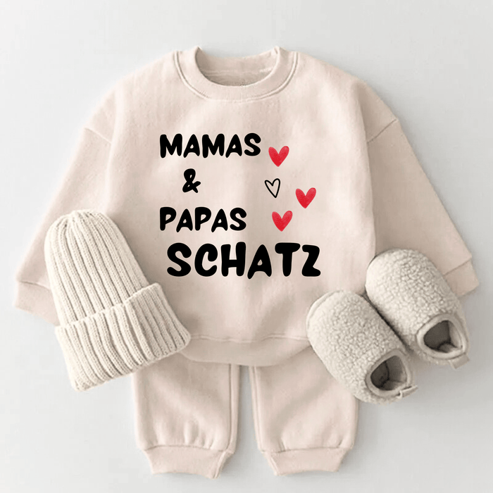 Mama & Papa Schatz - Märchen Mode aus Bio - Baumwolle personalisierte geschenke Babyset & Bodys mit spruch & Geschenkideen für Neugeborene & 0–24 Monate & und perfekt als Geschenk zur Geburt