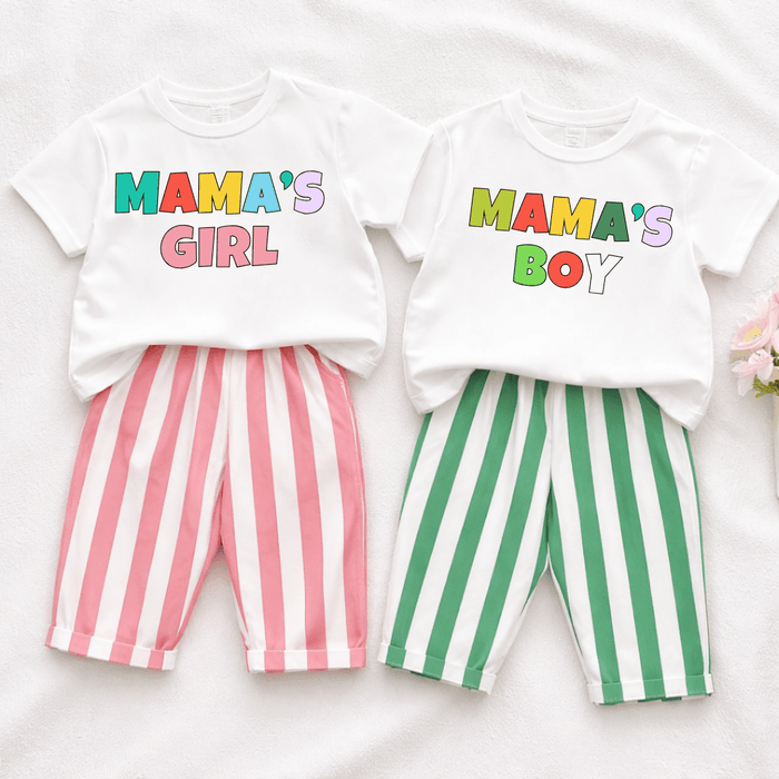 Mama's Girl/Boy - Sommer set - Märchen Mode aus Bio - Baumwolle personalisierte geschenke Babyset & Bodys mit spruch & Geschenkideen für Neugeborene & 0–24 Monate & und perfekt als Geschenk zur Geburt