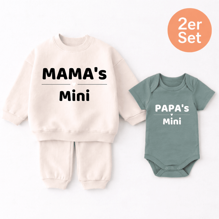 Mama's & Papa's Mini 2er set - Märchen Mode aus Bio - Baumwolle personalisierte geschenke Babyset & Bodys mit spruch & Geschenkideen für Neugeborene & 0–24 Monate & und perfekt als Geschenk zur Geburt