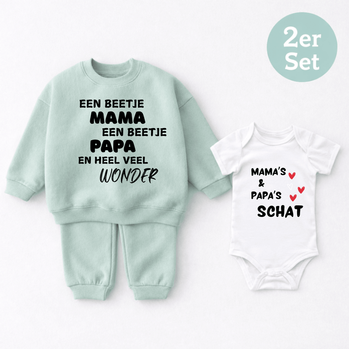 Mama’s & Papa’s Schat 2er set - Märchen Mode aus Bio - Baumwolle personalisierte geschenke Babyset & Bodys mit spruch & Geschenkideen für Neugeborene & 0–24 Monate & und perfekt als Geschenk zur Geburt