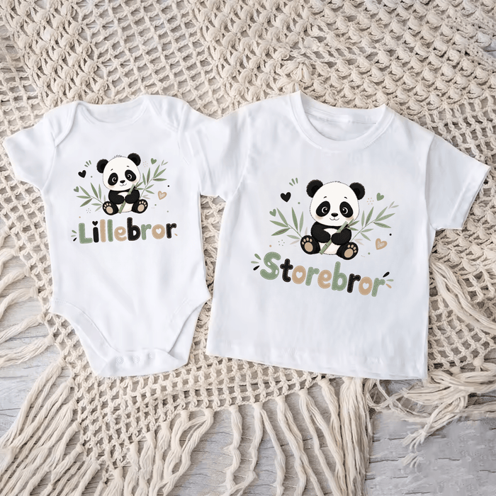 Matchande Bröder Panda - Märchen Mode aus Bio-Baumwolle personalisierte geschenke Babyset & Bodys mit spruch & Geschenkideen für Neugeborene & 0–24 Monate & und perfekt als Geschenk zur Geburt