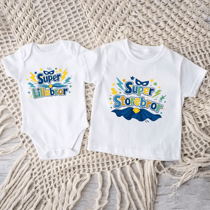 Matchande Superbröder - Märchen Mode aus Bio-Baumwolle personalisierte geschenke Babyset & Bodys mit spruch & Geschenkideen für Neugeborene & 0–24 Monate & und perfekt als Geschenk zur Geburt