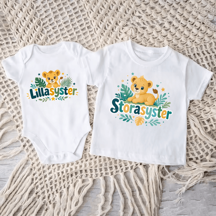 Matchande Systrar Lejon - Märchen Mode aus Bio-Baumwolle personalisierte geschenke Babyset & Bodys mit spruch & Geschenkideen für Neugeborene & 0–24 Monate & und perfekt als Geschenk zur Geburt