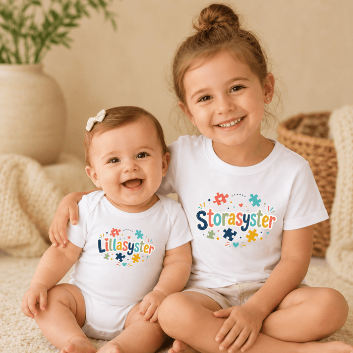 Matchande Systrar Pussel - Märchen Mode aus Bio-Baumwolle personalisierte geschenke Babyset & Bodys mit spruch & Geschenkideen für Neugeborene & 0–24 Monate & und perfekt als Geschenk zur Geburt