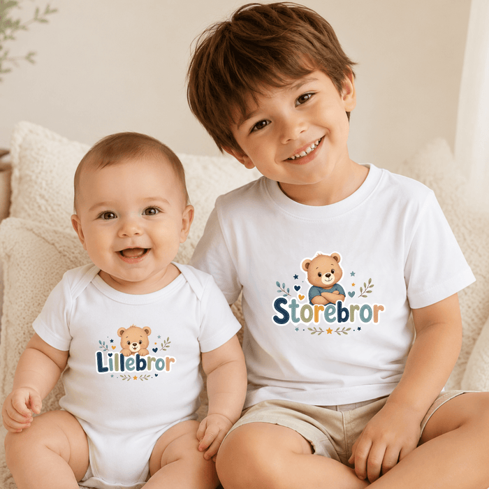 Matchende brødresett med bjørnedesign - Märchen Mode aus Bio-Baumwolle personalisierte geschenke Babyset & Bodys mit spruch & Geschenkideen für Neugeborene & 0–24 Monate & und perfekt als Geschenk zur Geburt